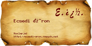 Ecsedi Áron névjegykártya